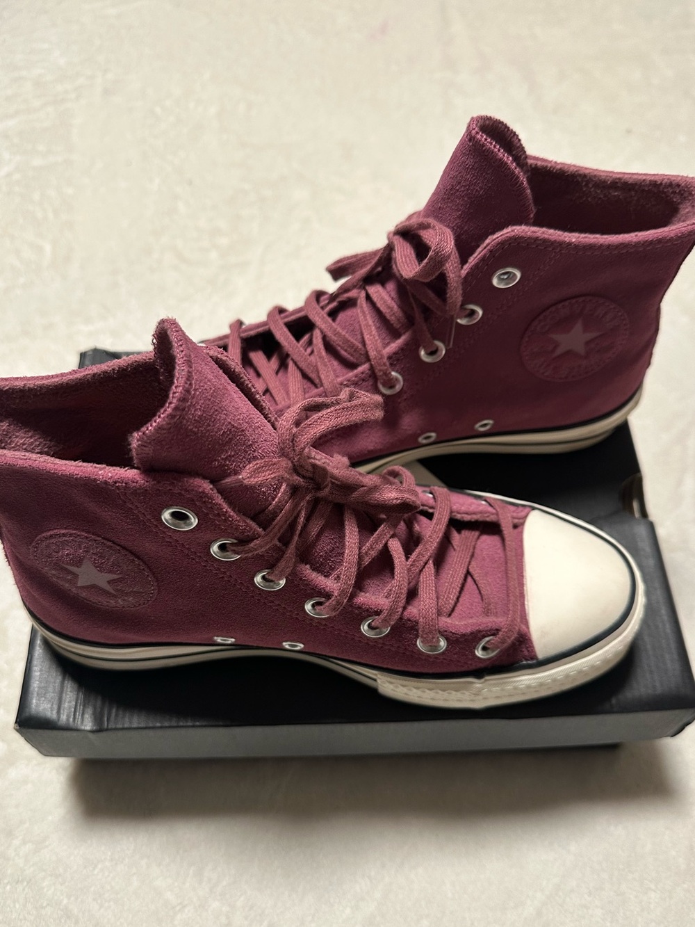 Converse Burgundy High-Top Platform Sneakers - Picture 1 of 6